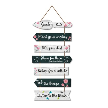 Artvibes Quote Wooden Wall Hanging for Home Decor | Decorative Items | Gifts | MDF Wood Wall Hanger for Decoration | Quotes Items | Artworks Item (WH_7001N-10N), Set of 7