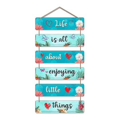 Artvibes Decorative Wall Hanging Wooden Art Decoration item for Living Room | Bedroom | Home Decor | Gifts | Quotes Decor Item | Wall Art For Hall | Mdf Wall Decoration, Set of 6(WH_3280N)