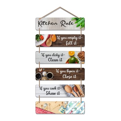 Artvibes Decorative Wall Hanging Decoration item for Kitchen | Bedroom | Living Room | Home Decor | Gifts | Kitchen Quotes items | Wall Art For Hall | Mdf Wall Hanger, Set of 6(WH_3265N)