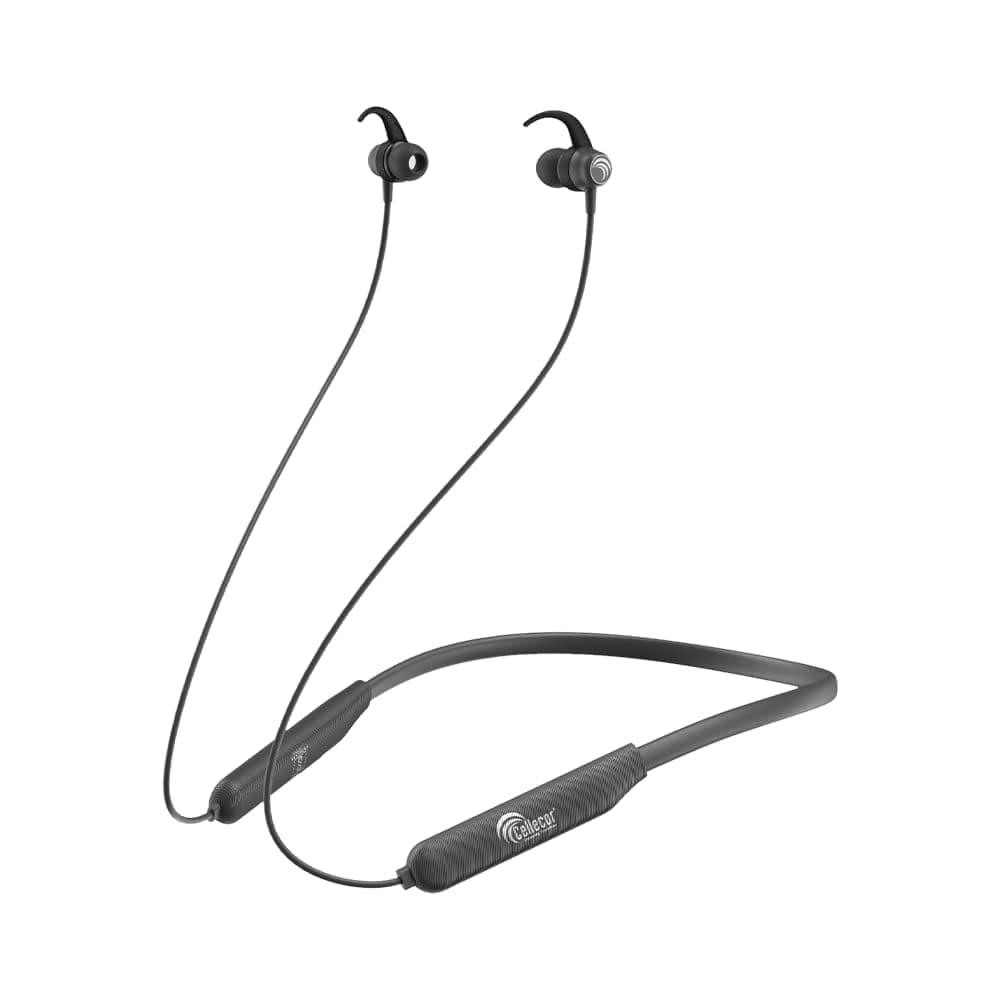 CELLECOR BS-2 Wireless Waterproof Bluetooth Earphone Neckband with Big 25 Hours Playtime (Grey)