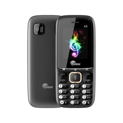 CELLECOR A5 Dual Sim Feature Phone 2750 mAH Battery with Vibration, Big Torch Light, UB Glass, MP3 & MP4 Player and Rear Camera (1.8" Display)