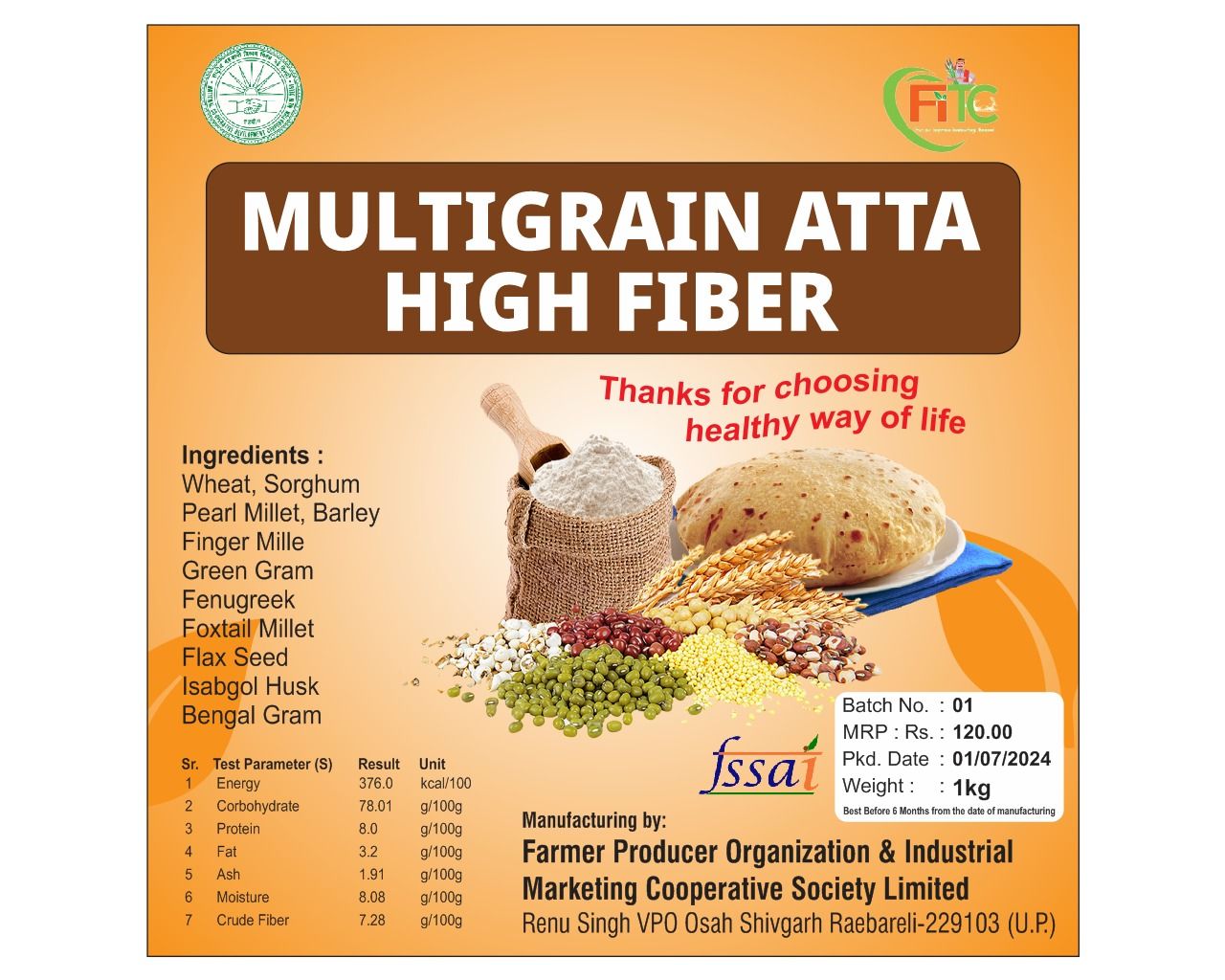 Multigrain Atta High Fibre