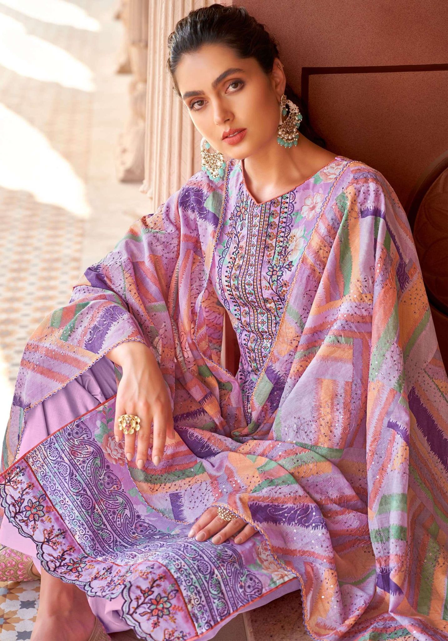 Adaah Fancy Cotton Printed Pakistani New Salwar Kameez by Alok Suits