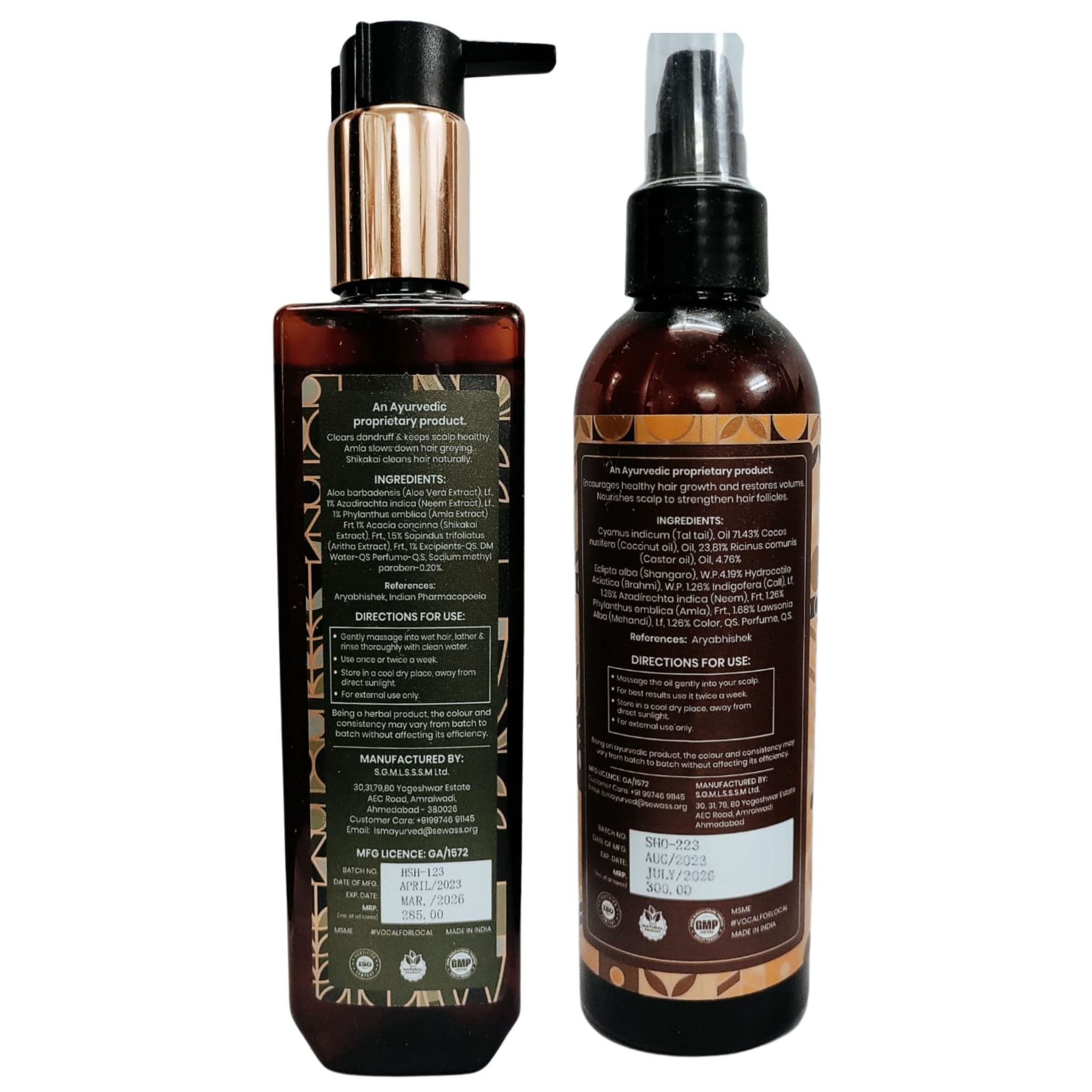 Prakrti Herbal Shampoo and Sukesha Hair Oil