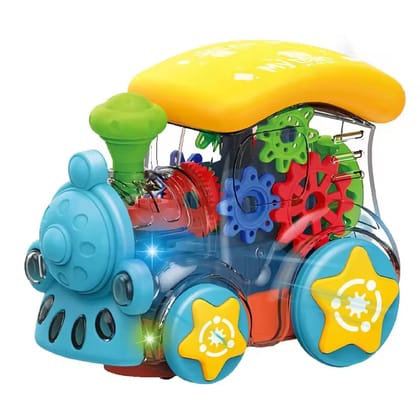 KTRS ENTERPRISE Universal Gear Train Toy Electric Trains Power Wheel With Light And Music mini Electric Car Toy for kids