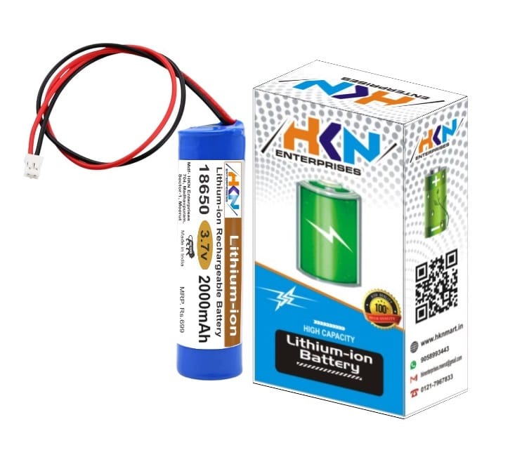 3.7V 2200mAh Lithium-ion battery 18650 Li-ion Cylindrical Battery Pack with inbuilt BMS and 2.0mm Pitch 2 Pin JST Connector