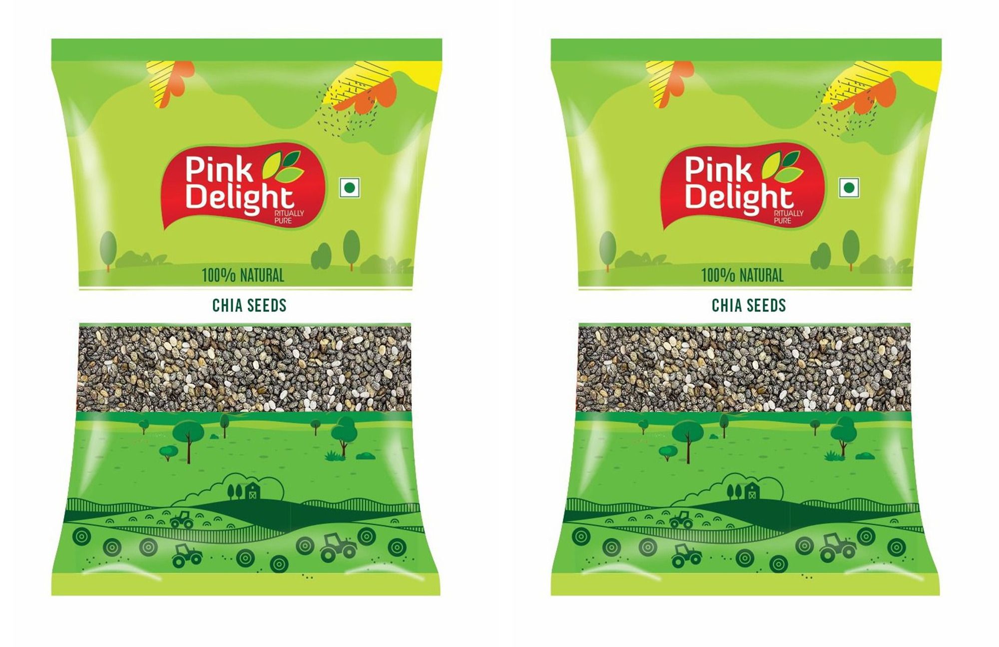 Pink Delight | Chia Seeds | Dried Seeds | 500 Gm Each | Pack of 2 | 1 Kg Pack