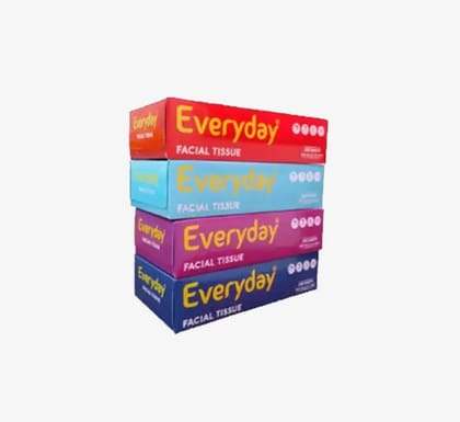 Everyday Soft Facial/Face Tissues, 2ply, 100 Pulls| (Normal Soft Facial Tissues) - Pack of 5