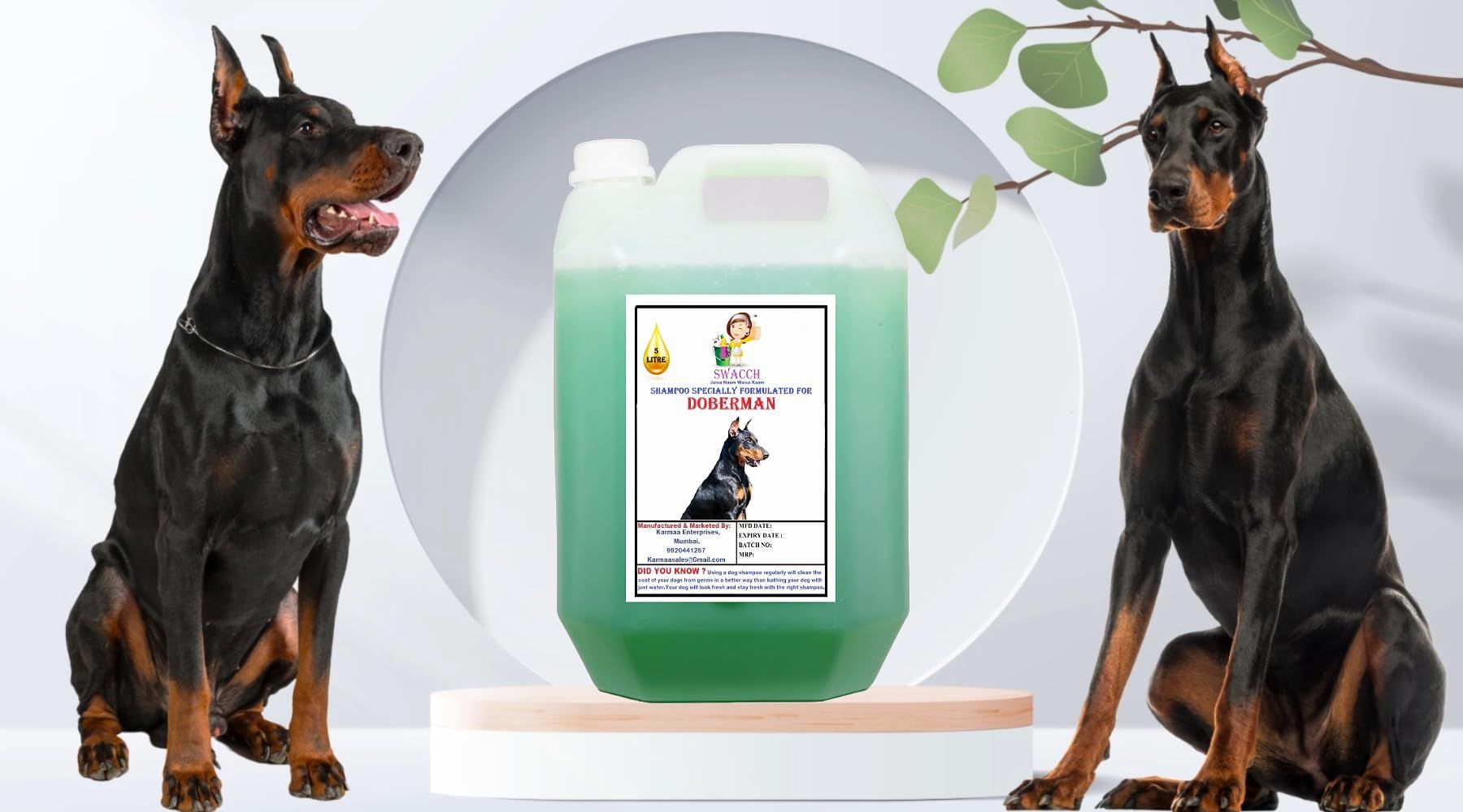 SWACCH Shampoo Specially FORMULATED for Doberman (5 Litre) NEEM ALOVERA