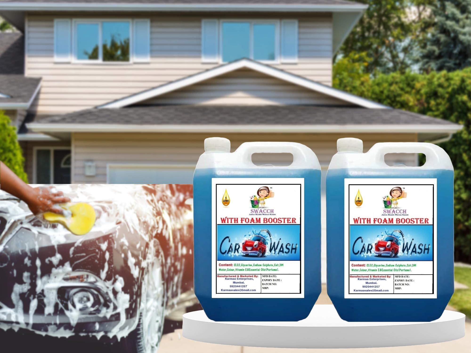 BUY 1 GET 1 FREE Car Wash With Foam Booster (5 Litre) (Pack of 2)