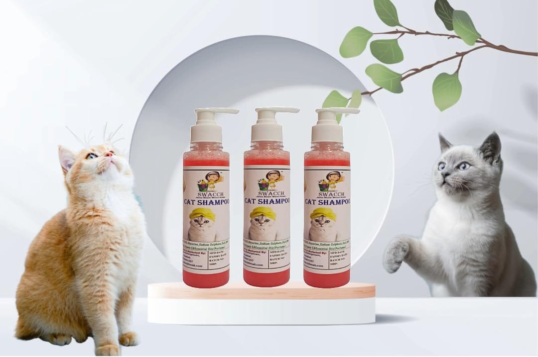 SWACCH Premium Shampoo for CAT Shampoo (200ML) (Pack of 3) Strawberry