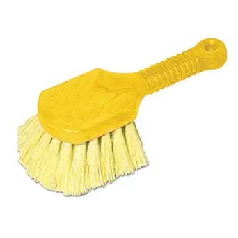 Rubbermaid Commercial 8 Inch Utility Brush, Plastic Handle, Synthetic Fill, Yellow