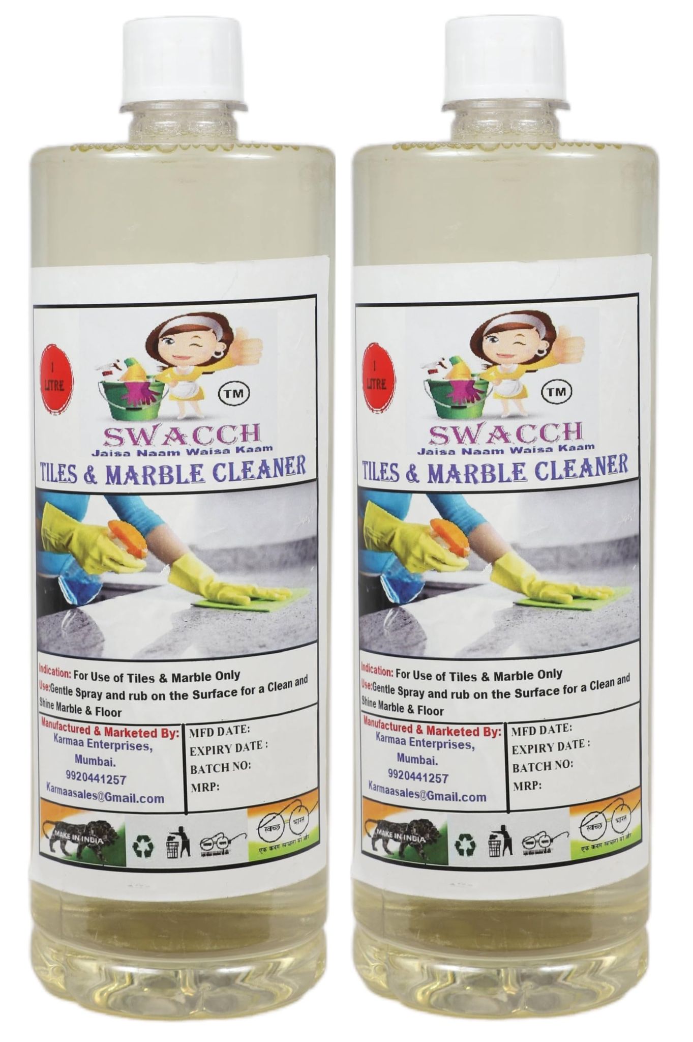 Tiles & Marble Cleaner (1 Litre) (Pack of 2)