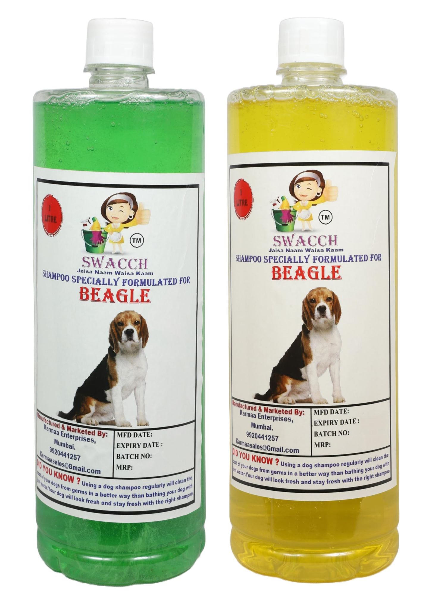 Swacch Shampoo Specially Formulated for Beagle (1 Litre) (Combo Pack of 2) Neem Alovera & Lemon