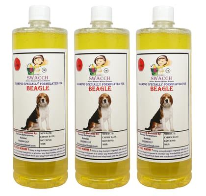 Swacch Shampoo Specially Formulated for Beagle (1 Litre) (Combo Pack of 3) Lemon