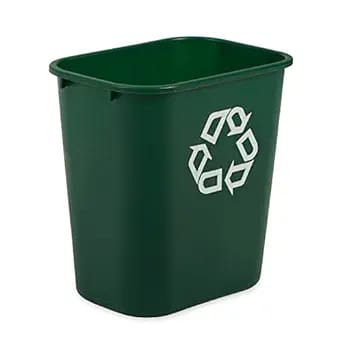 Rubbermaid Wastebasket Recycling Medium 28 Qt Green