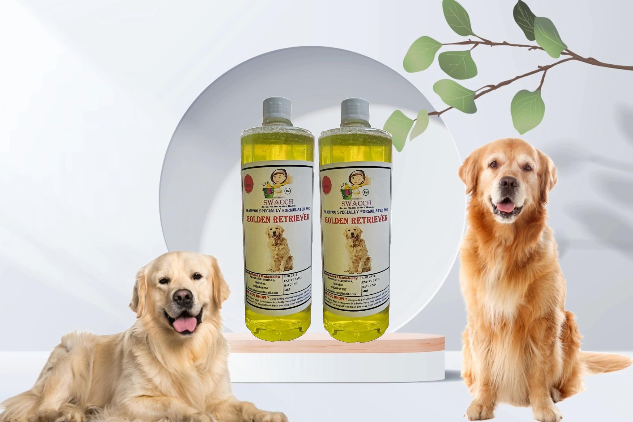 SWACCH Shampoo Specially FORMULATED for Golden Retriever (1 Litre) (Combo Pack of 2) Lemon