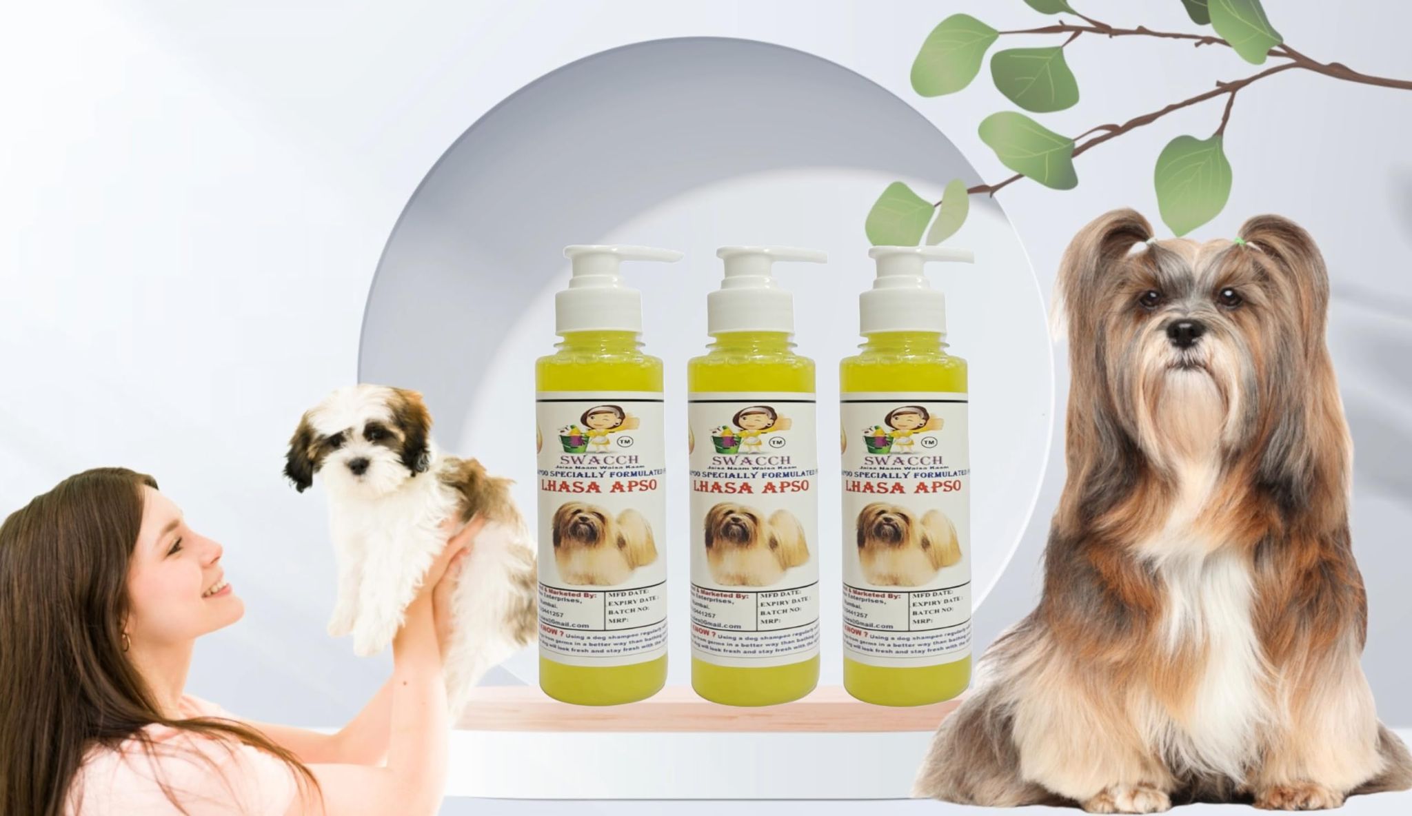 SWACCH Premium Shampoo for Lhasa APSO 200ML Pack of 3 Lemon