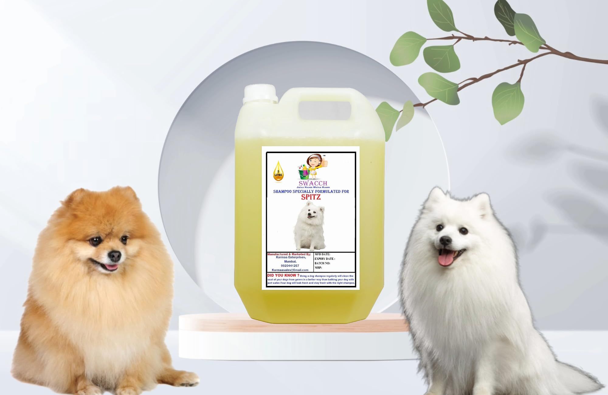 Swacch Shampoo Specially Formulated for Spitz (5 Litre) Lemon