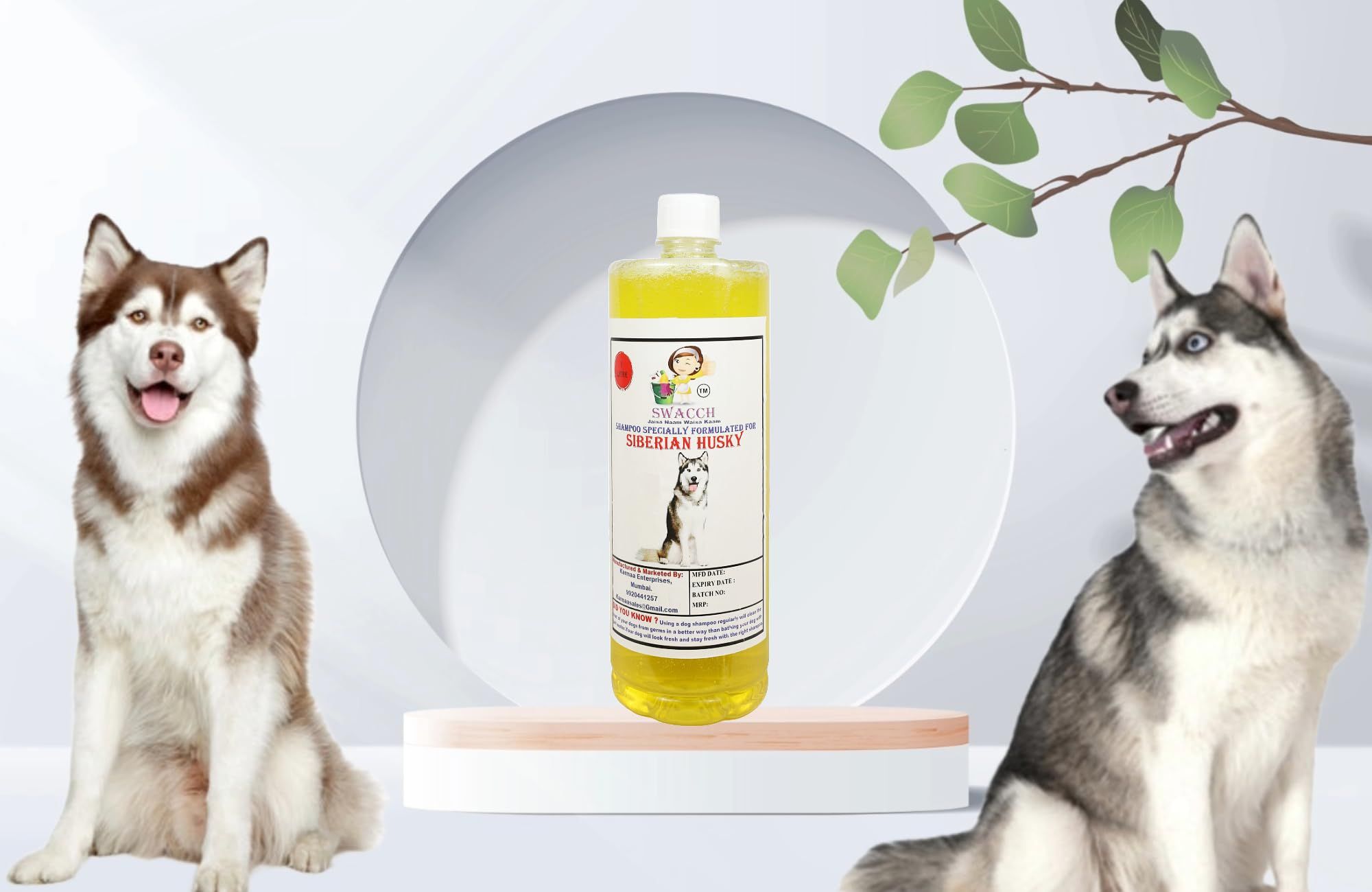 SWACCH Shampoo Specially FORMULATED for Siberian Husky 1 Litre Lemon