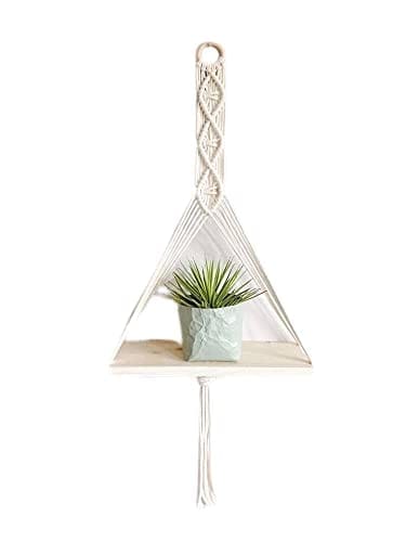 Art Tales Macrame Rectangle Wall Hanging Shelf