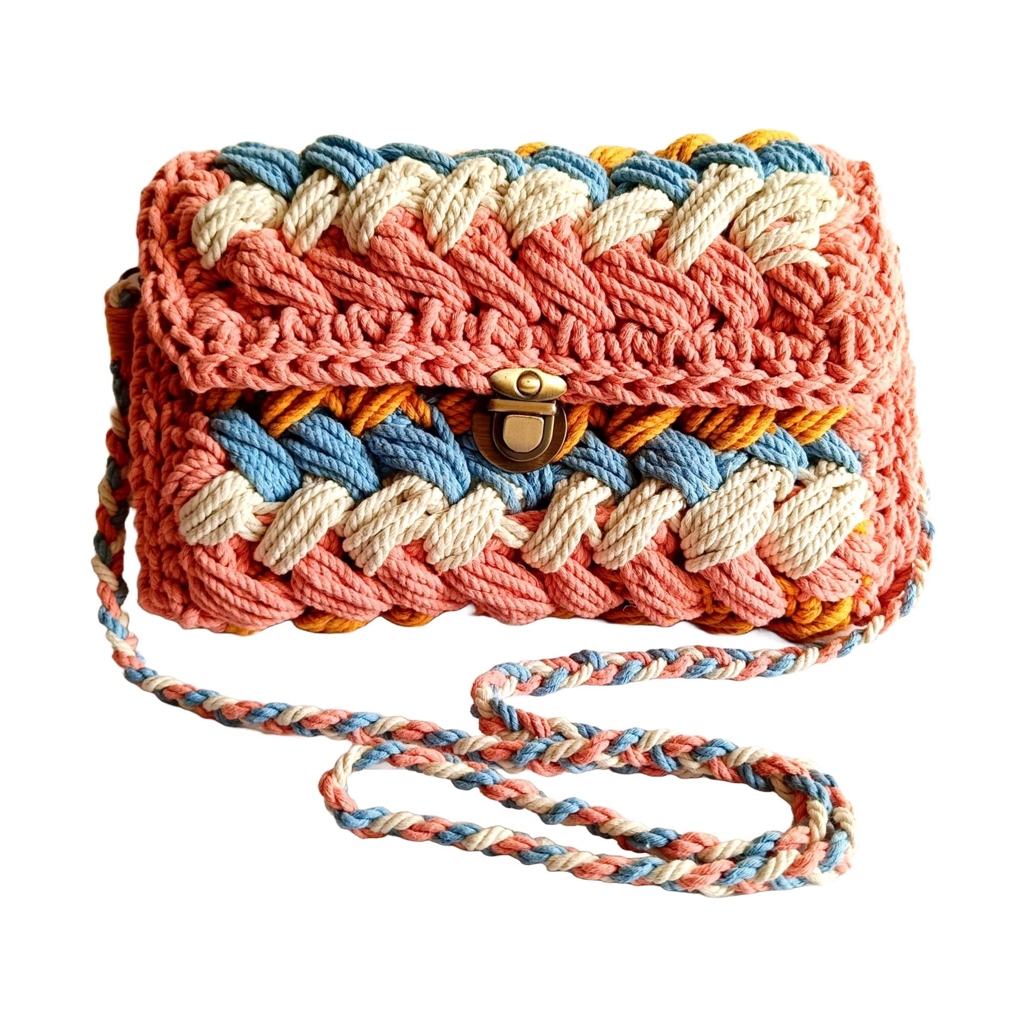 Handwoven Women's Colorful Crochet Sling Handbag (Limited Series)