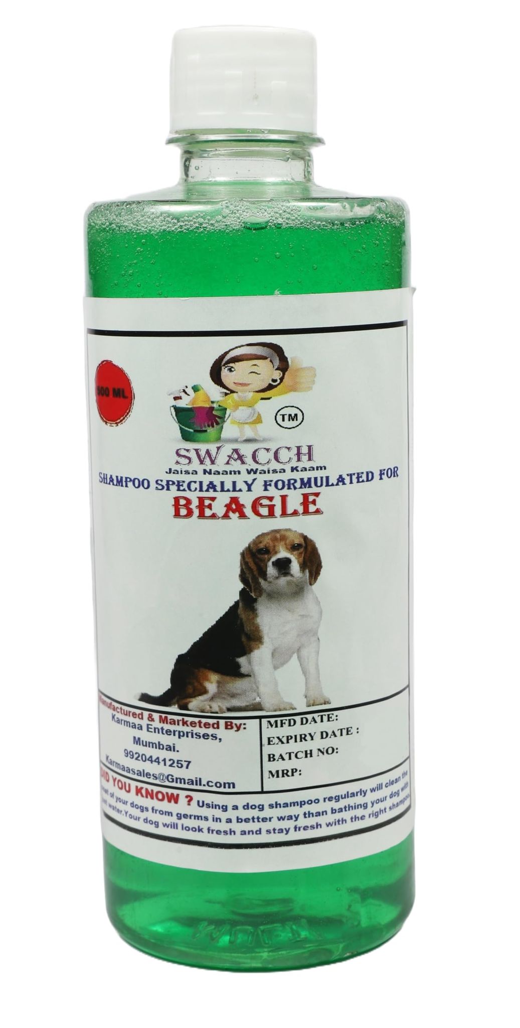 Swacch Shampoo Specially Formulated for Beagle (500ml) Neem Alovera