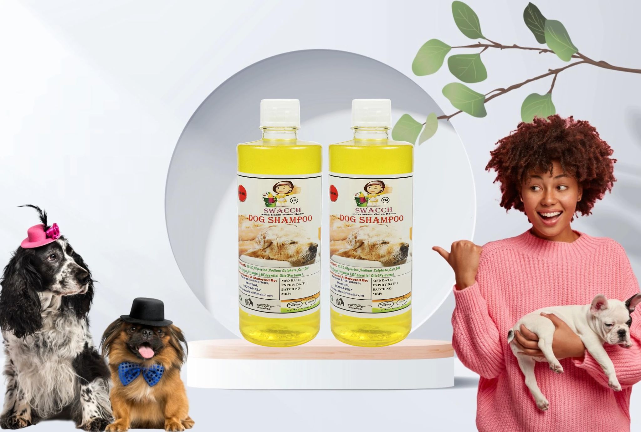 SWACCH Dog Shampoo (500ML) (Combo Pack of 2) Lemon