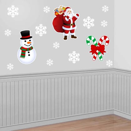 Christmas Santa & Snowman Cutout - 3 PC