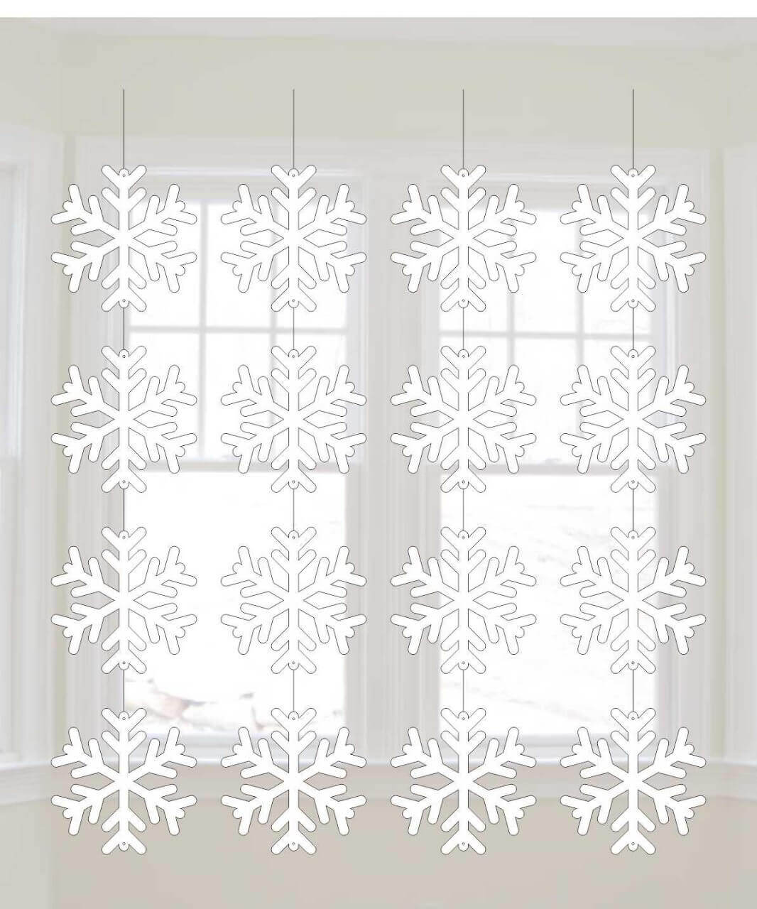 Snow Flakes String Decoration - 6PC