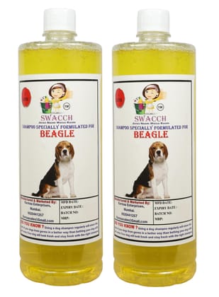 Swacch Shampoo Specially Formulated for Beagle (1 Litre) (Combo Pack of 2) Lemon