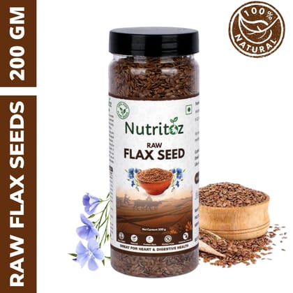 Nutritoz Natural Raw Flax Seeds naturally rich in Omega-3, Fiber, Calcium, Helps in Weight Loss or Management and Stronger Bones