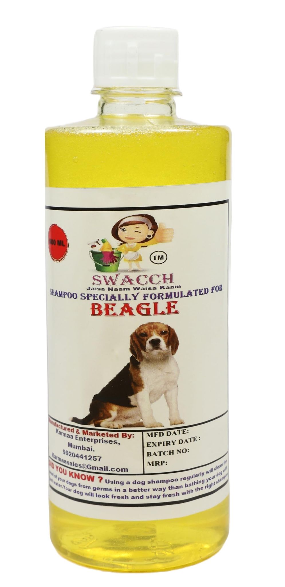 Swacch Shampoo Specially Formulated for Beagle (500ml) Lemon