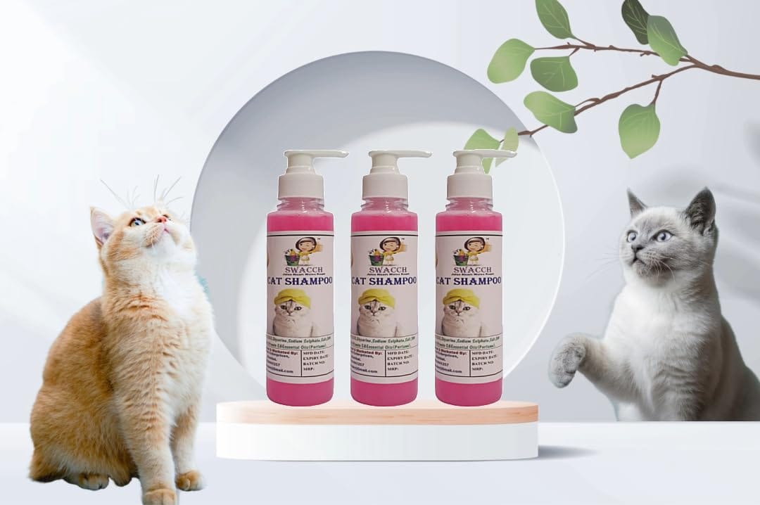 SWACCH Premium Shampoo for CAT Shampoo (200ML) (Pack of 3) Rose