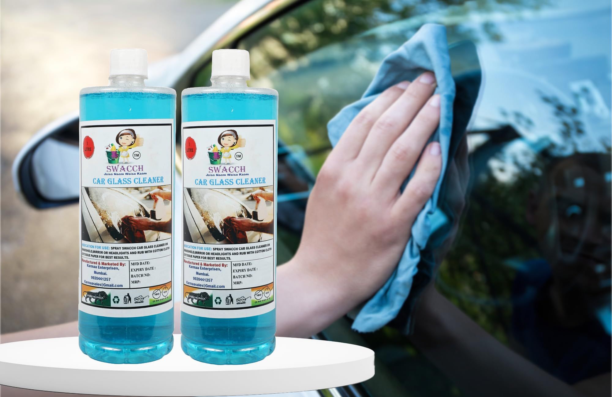 BUY 1 GET 1 Free Car Glass Cleaner (1 Litre) (Pack of 2)