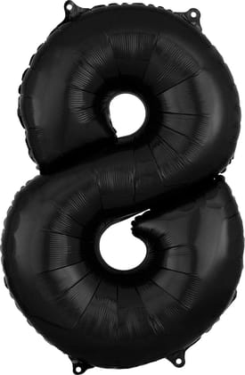 Large Shape No. 8 Black Balloons 26" - L26