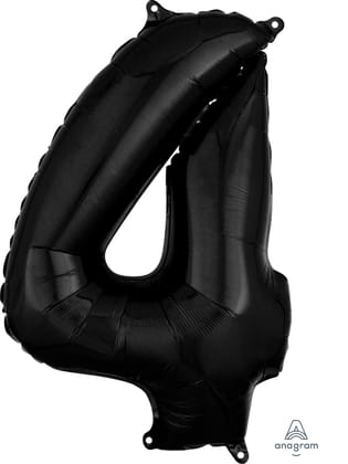 Large Shape No. 4 Black Balloons 26" - L26