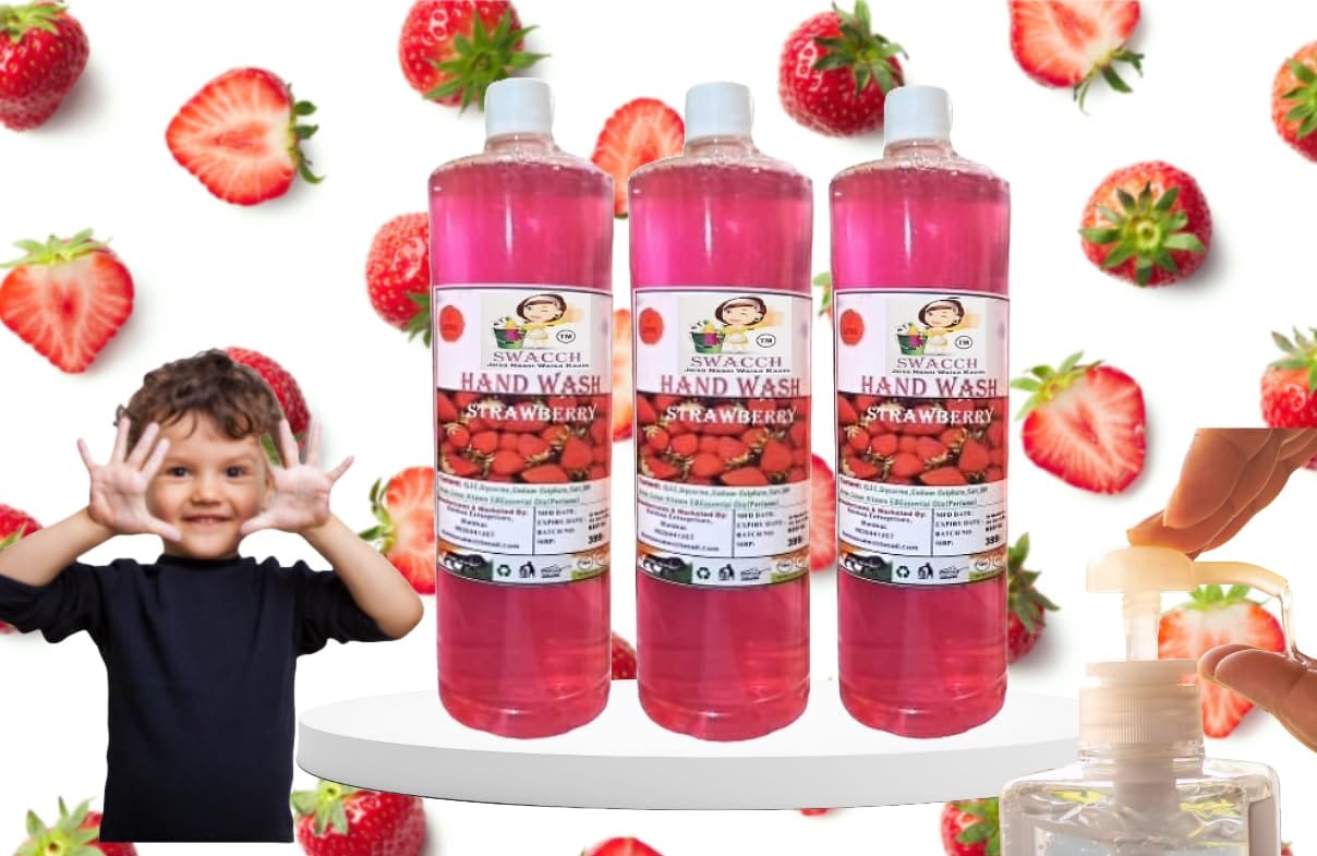 Swacch Hand Wash (1 Litre) (Pack of 3) Strawberry