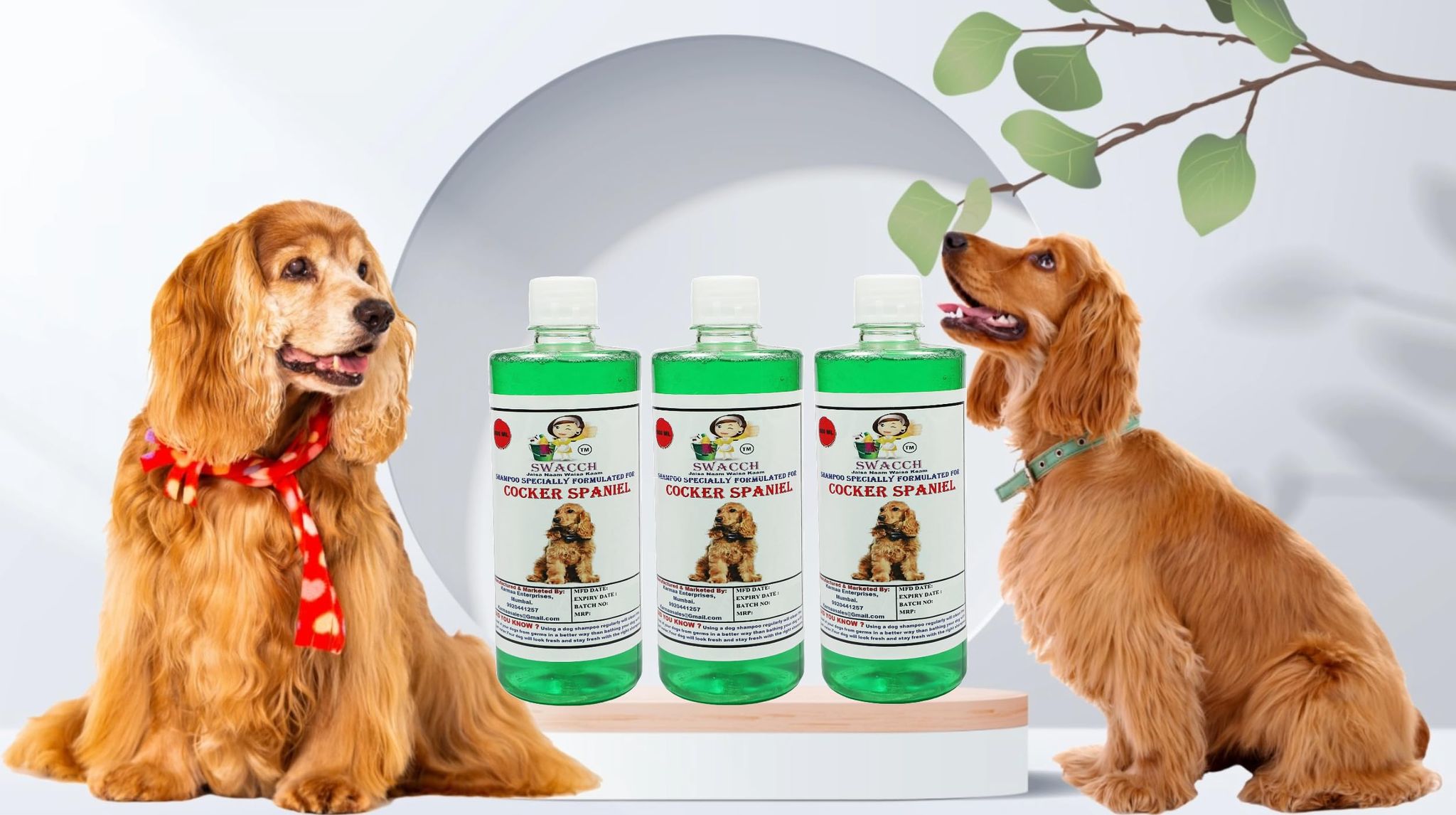 Swacch Shampoo Specially Formulated for Cocker Spaniel (500ML) (Pack of 3) Neem Alovera