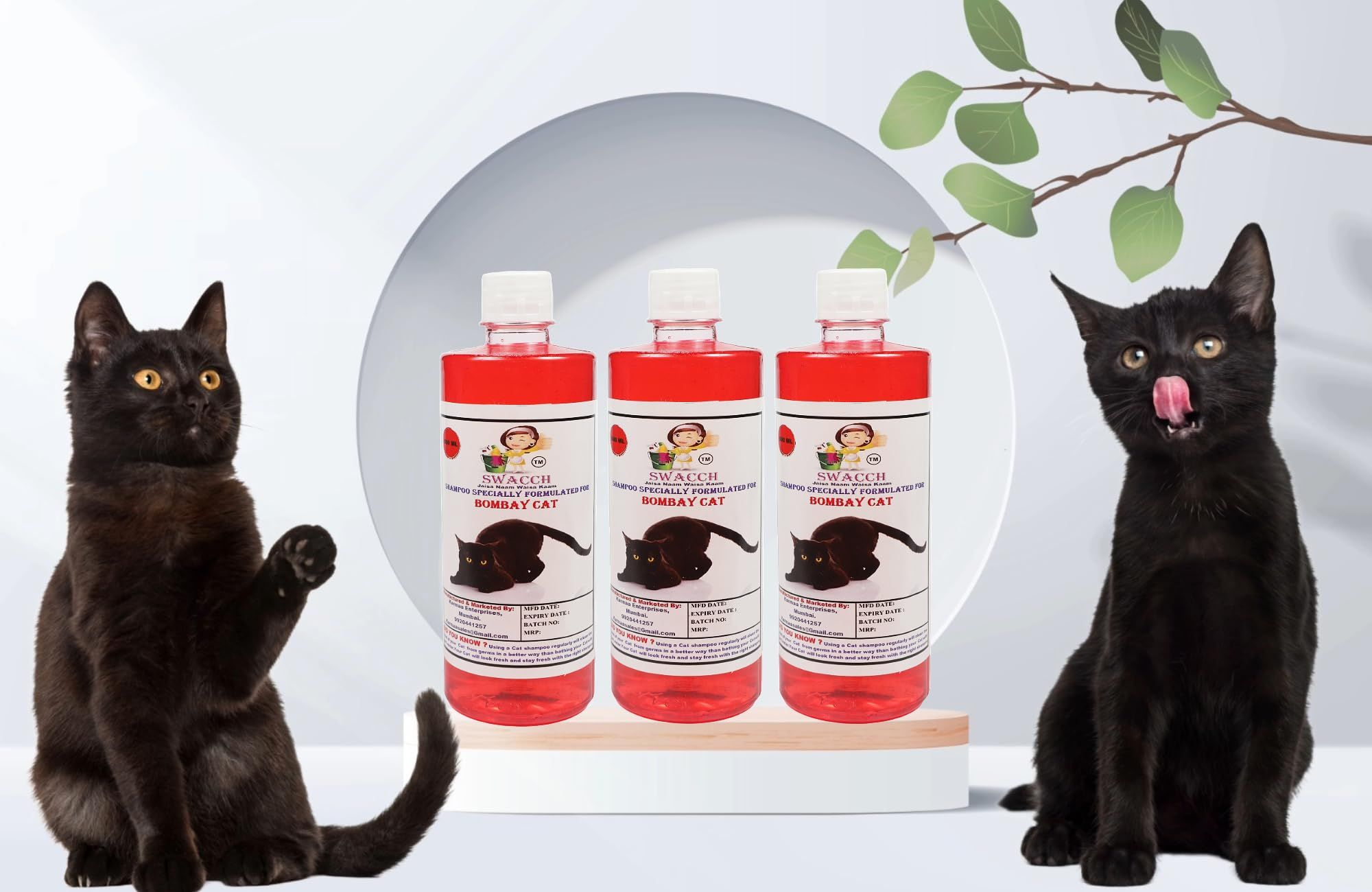 SWACCH Shampoo Specially FORMULATED for Bombay CAT (500ML) (Pack of 3) Jasmine