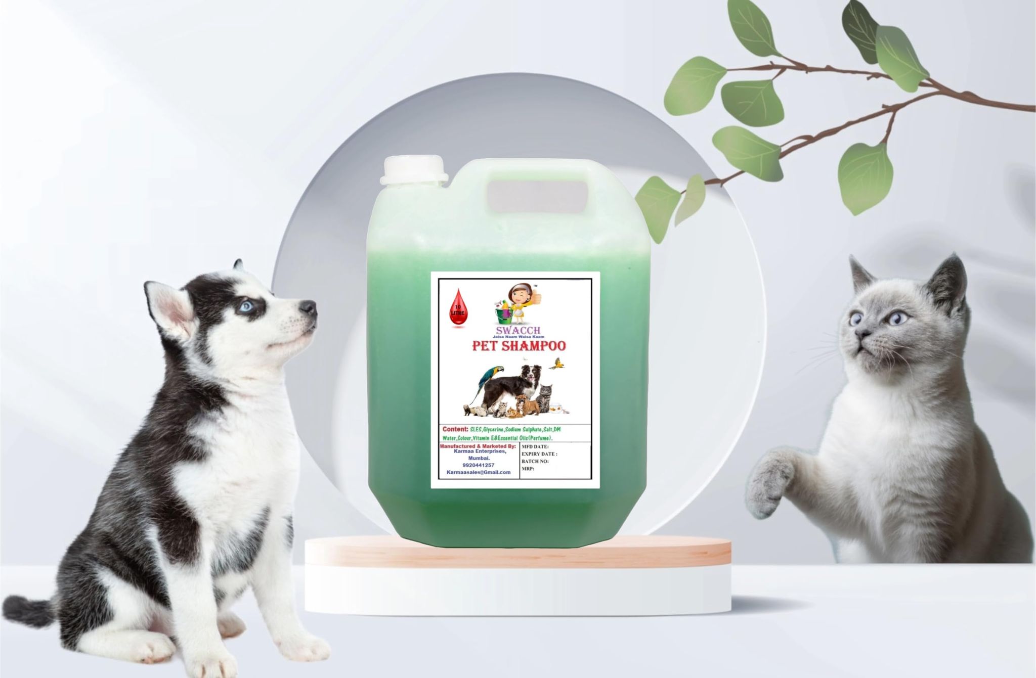 SWACCH PET Shampoo (10 Litre) NEEM ALOVERA