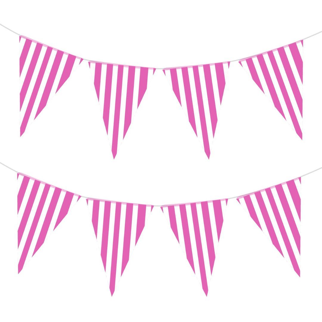 Striped Flag Buntings Pink