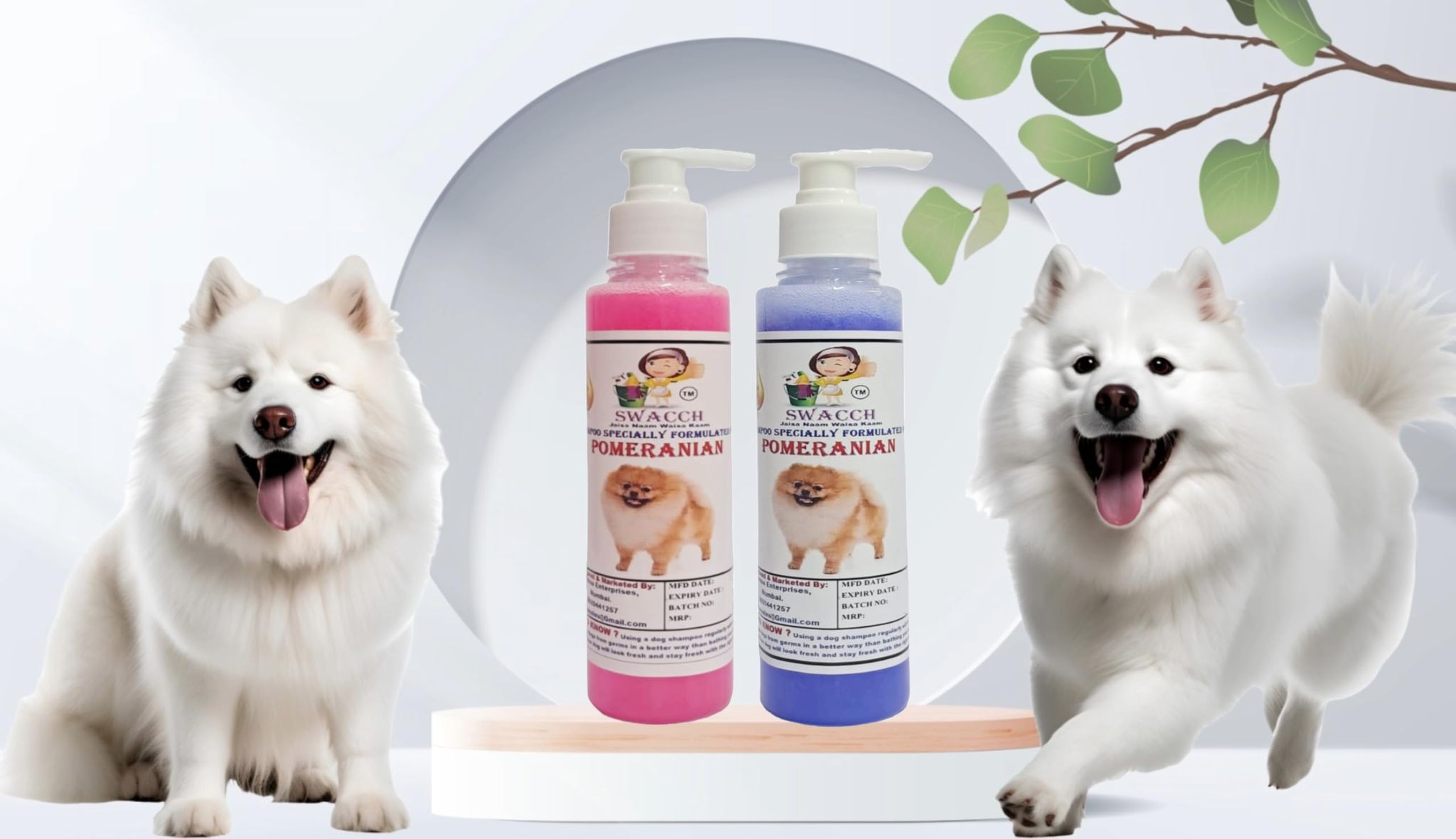 SWACCH Premium Shampoo for Pomeranian (200ML) (Combo Pack of 2) Lavender & Rose