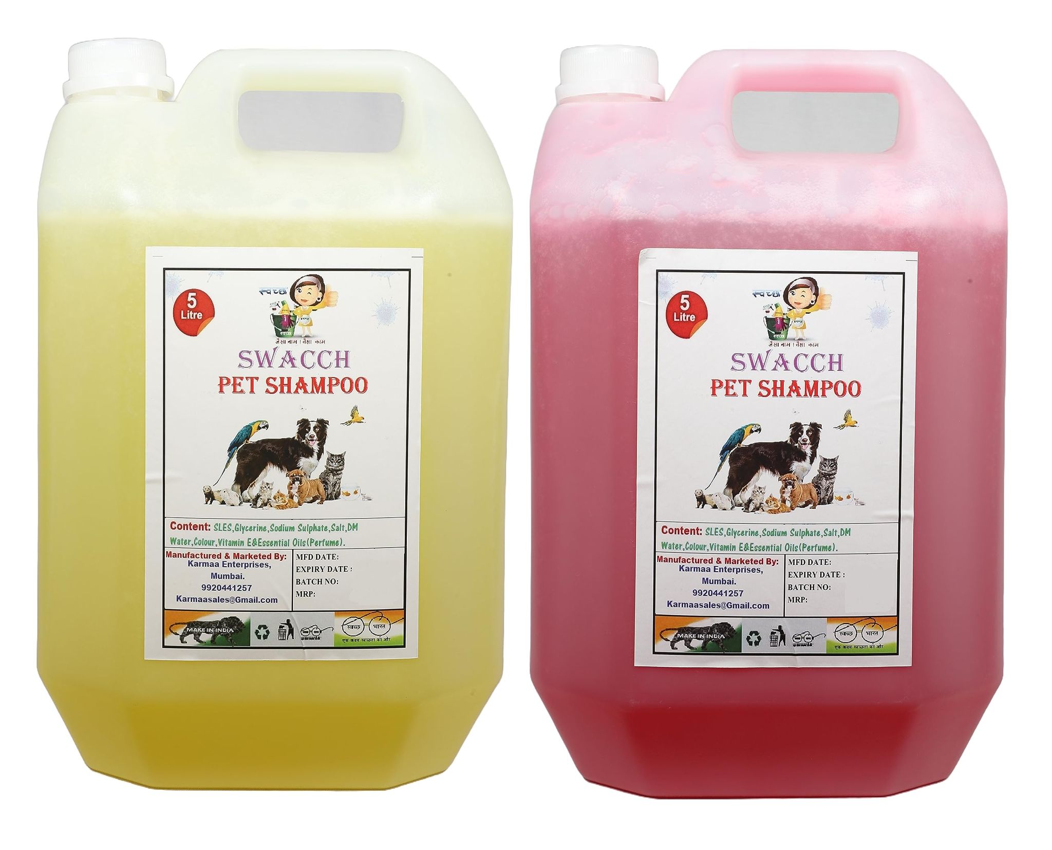 SWACCH PET Shampoo (5 Litre) (Combo Pack of 2) Lemon & Jasmine