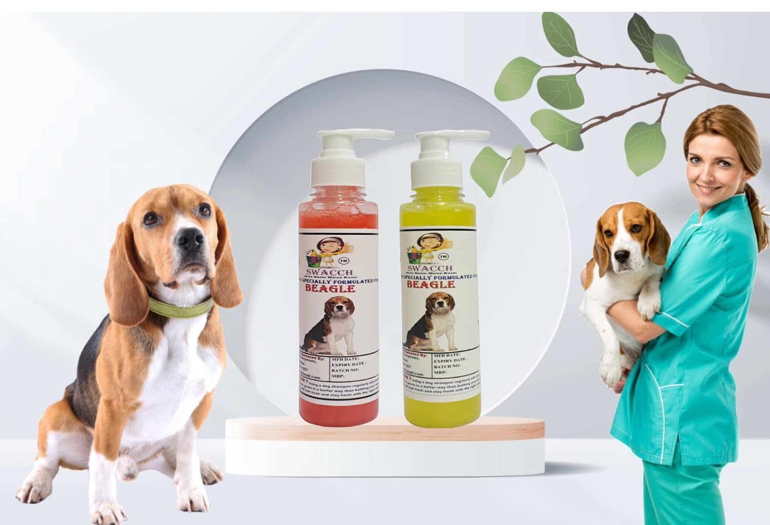 SWACCH Premium Shampoo for Beagle (200ML) (Combo Pack of 2) Jasmine & Lemon