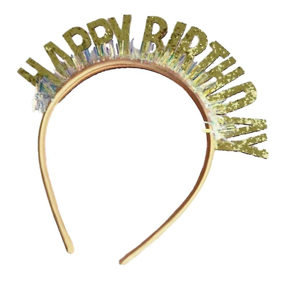 Happy Birthday Glitter Gold Headband