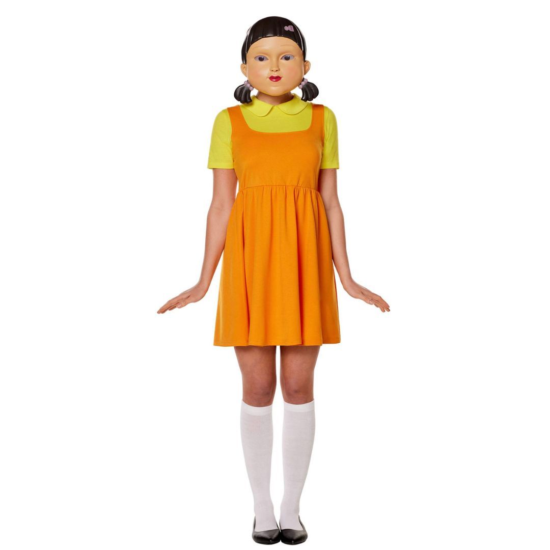 Wooden Girl Squid Game Costume for Kids Size M