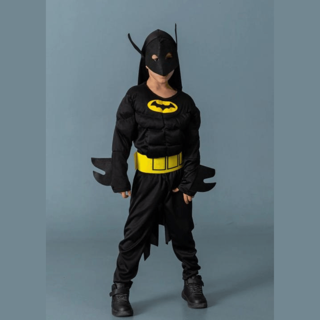 Muscular Batman Costume Cape with Belt Size M