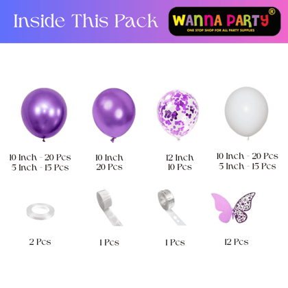 Purple Ballons Set with Butterly