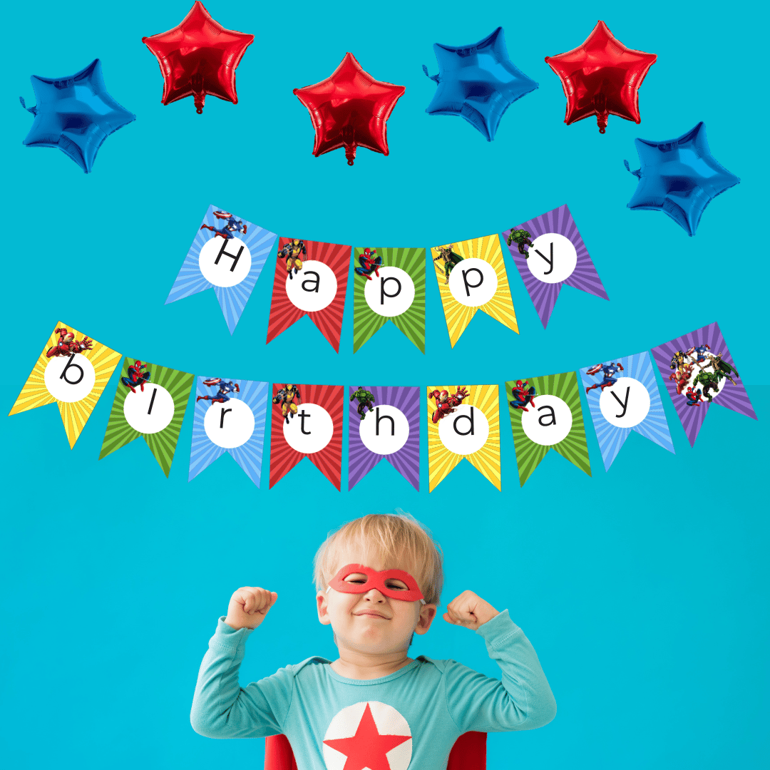 SuperHero Happy Birthdy Banner